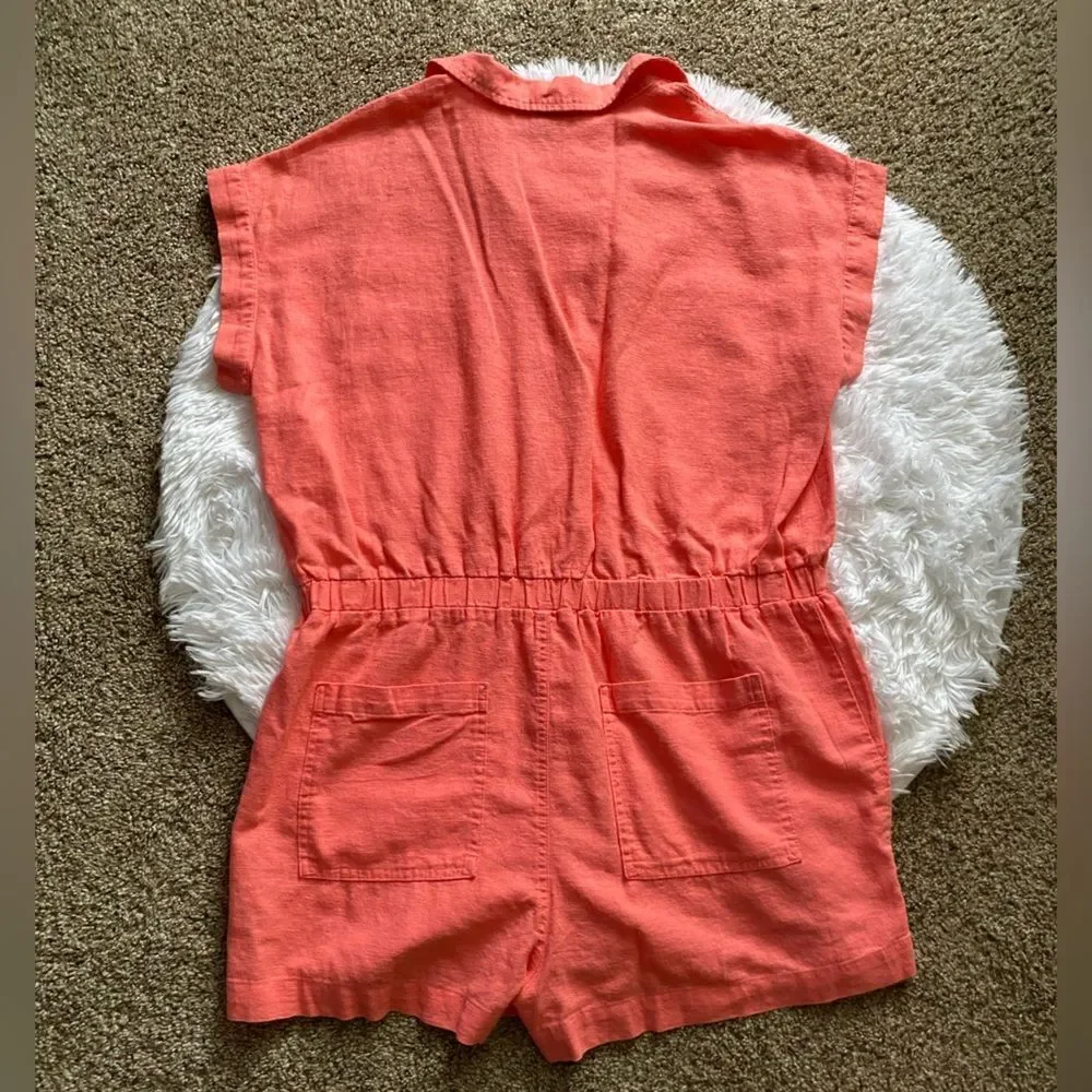 Universal Thread Shorts Romper New Linen‎ Rayon Blend Womens Size 14